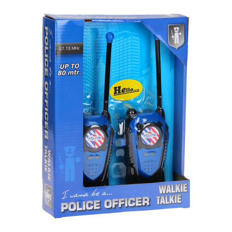 Johntoy politie walkie talkie bereik + - 80 mtr.
