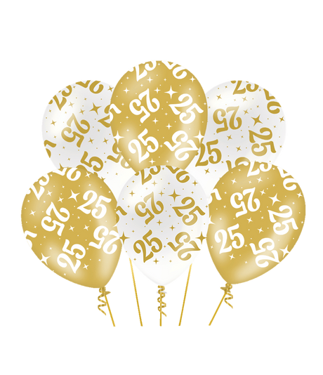 Paperdreams fancy party ballonnen - 25 - pak a 6 stuks latex geschikt voor helium