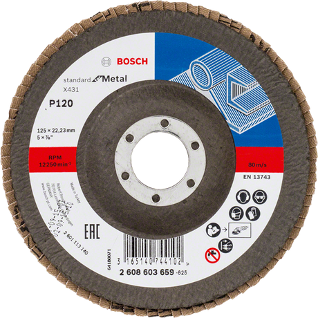 Bosch wielwiel 125mm x431 p120 standaard voor convexe metalen