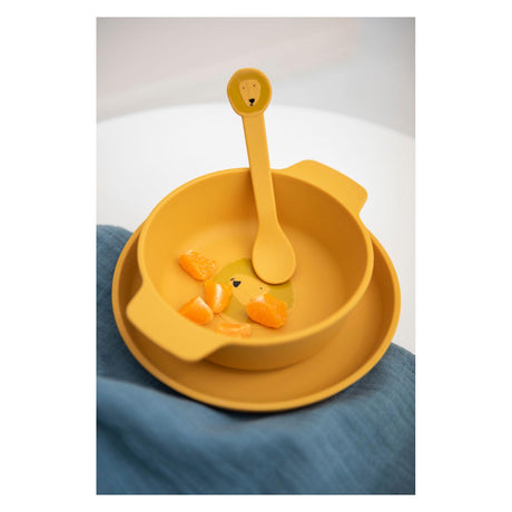 Trixie siliconen kom mr. lion - kinderservies - 100% food grade silicone -vaatwas en microgolf bestendig - leeuw