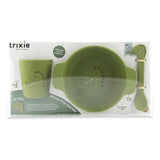 Trixie siliconen baby eetset mr. dino - perfect kraamcadeau - babyshower gift - set met lepel, beker en kom.