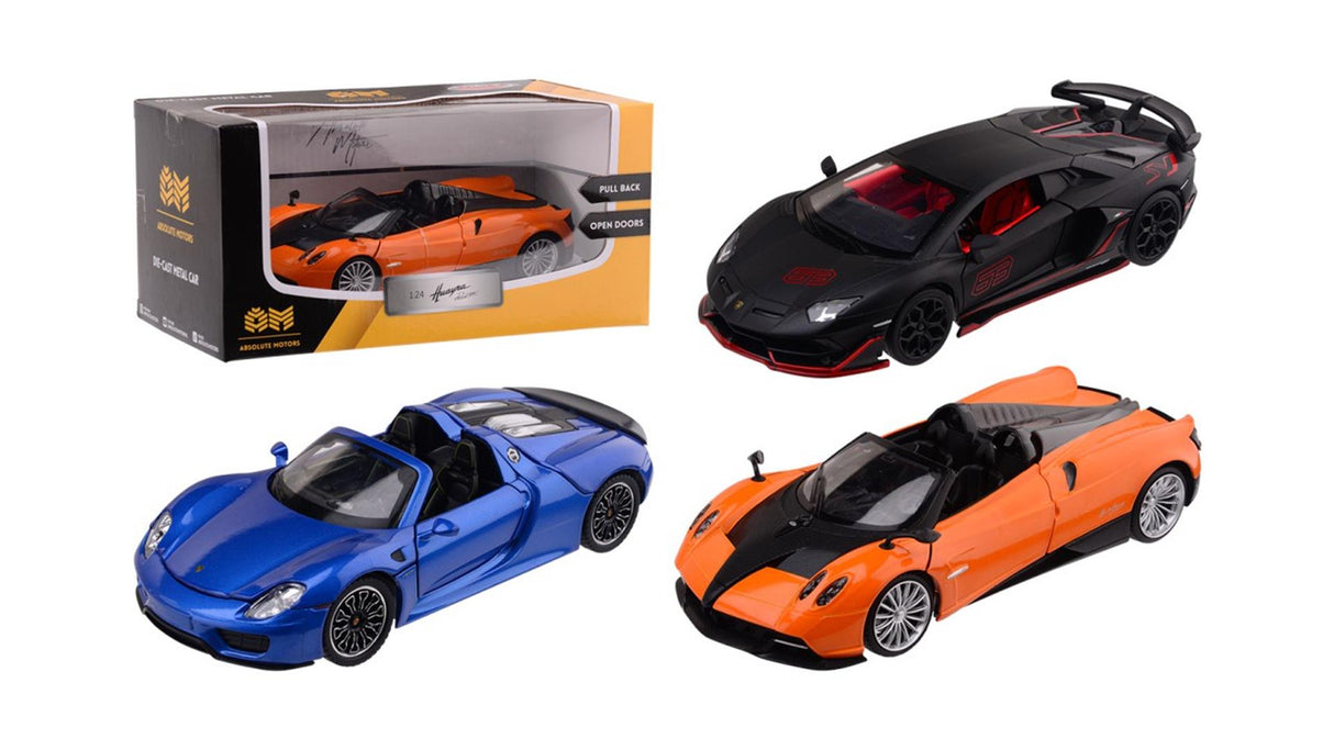 Johntoy absolute motors licentie supercar auto schaal circa 1:24 25x13x12cm