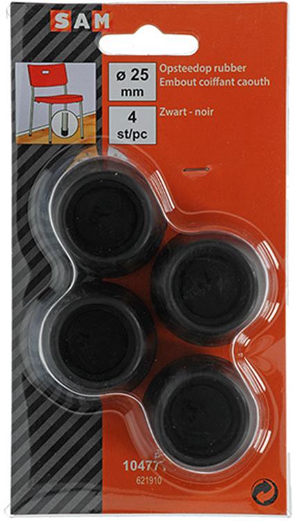 Mack 1047716 - opsteekdop rubber zwart ø 25 mm 4 st pcs | 6 stuks