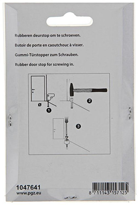 Mack 1047641 - deurstop rubber + schroef grijs 40 x 75 mm 2 st pcs | 6 stuks