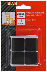 Mack 1047695 - viltpastille zelfklevend bruin 25 x 25 mm 12 st pcs | 12 stuks