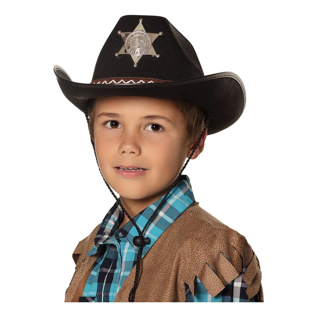 Boland kinderhoed sheriff zwart