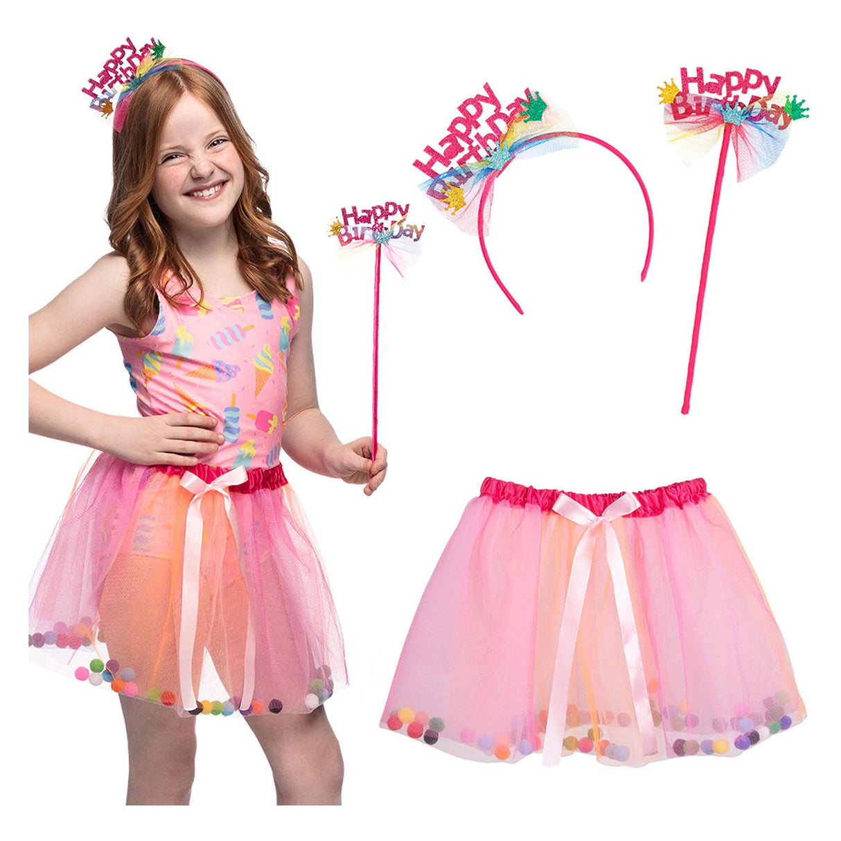 Boland Dress Set Fee Pink Happy Birthday