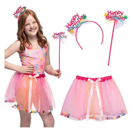 Boland verkleedset fee roze happy birthday