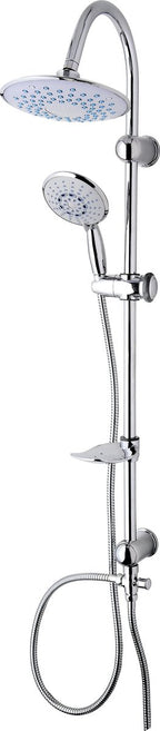 Differnz trendline doucheset - doucheset met grote stortdouche en losse handdouche - 3 standen - gemaakt van abs - voorzien van easy clean antikalkrubbers - afmetingen 20 x 20 x 105 cm - kleur chroom