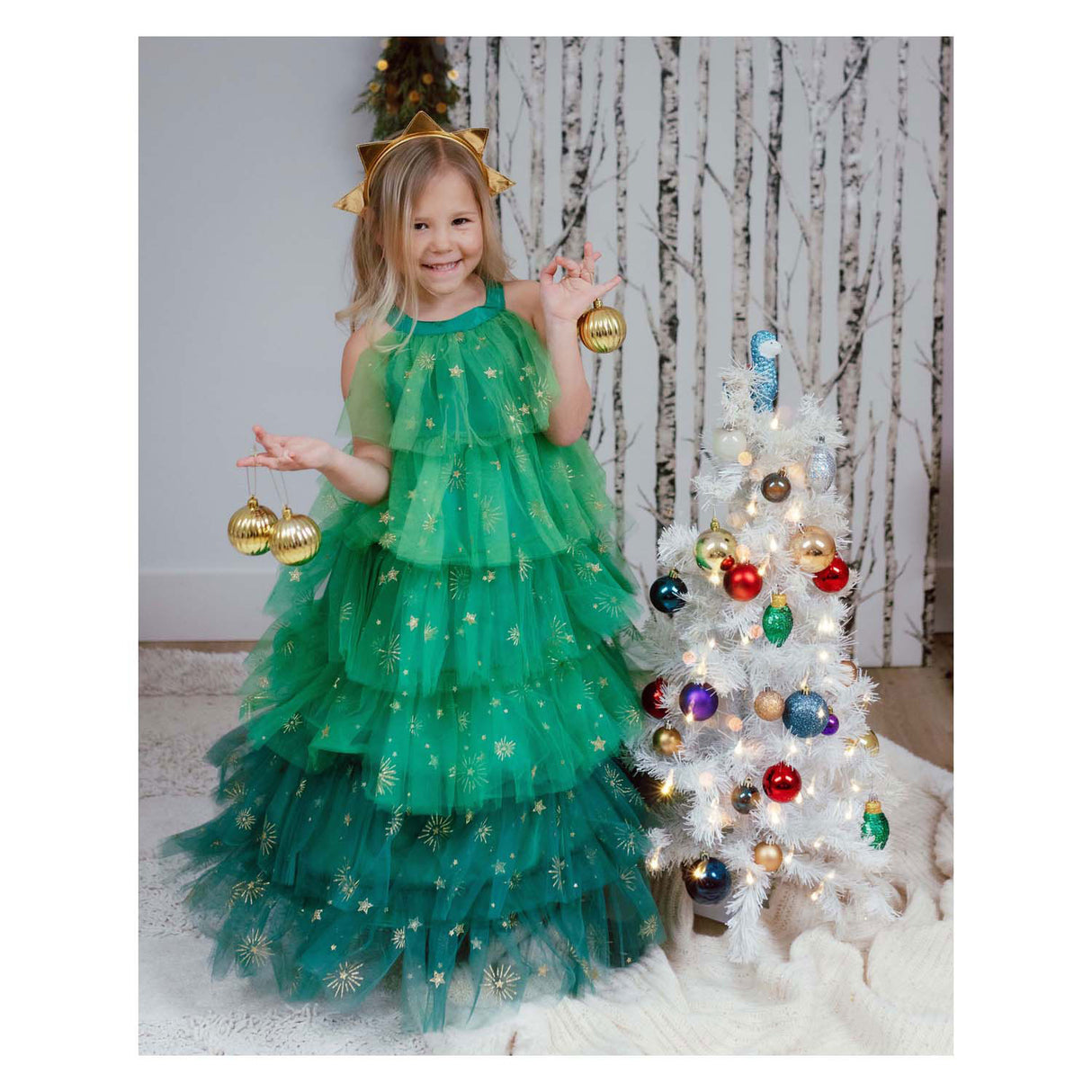 Great pretenders kerstboomjurk met haarband - 5-6 jaar