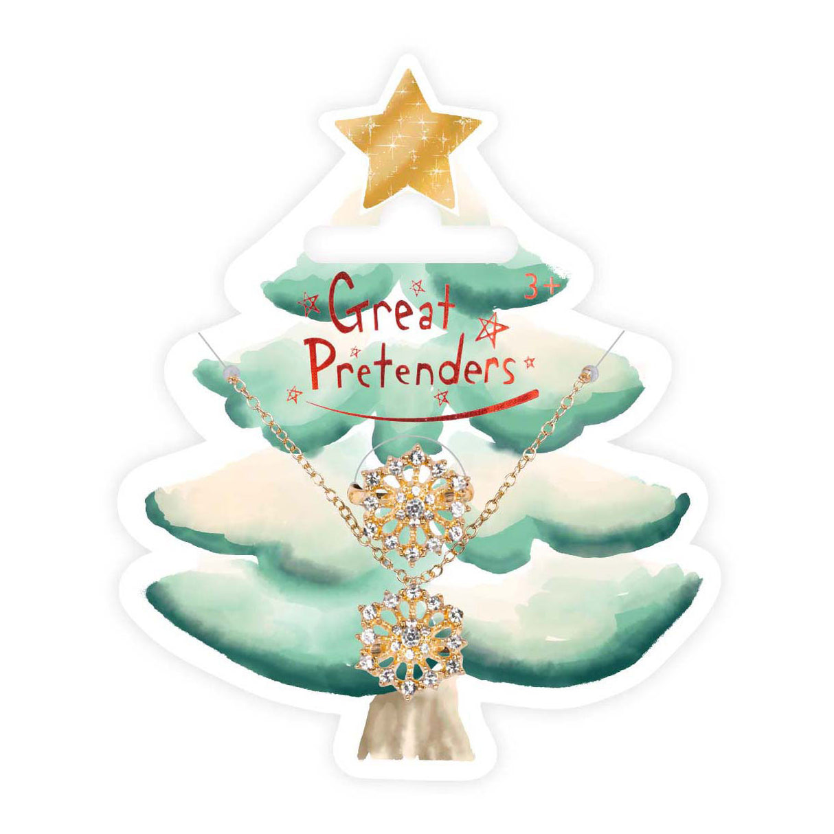 Great pretenders snowflake ketting en ring set - 2st.