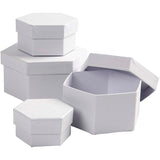 Creativ company http: www.cchobby.nl hexagonale-dozen-afm-6-5x4-8x5-10x6-12x7-cm-wit-4-stuk-1-set