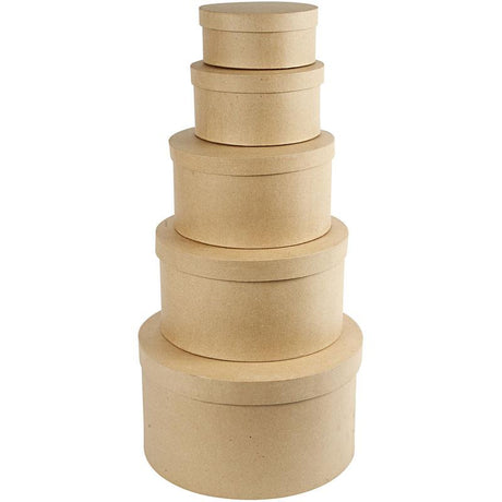 Creativ company http: www.cchobby.nl ronde-hoedendozen-h-8-10-13-15-19-cm-d-16-5-18-5-24-28-5-35-5-cm-5-stuk-1-set