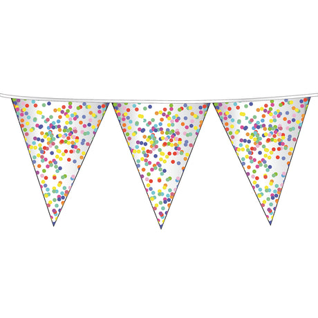 Haza witbaard vlaggenlijn confetti, 6mtr.