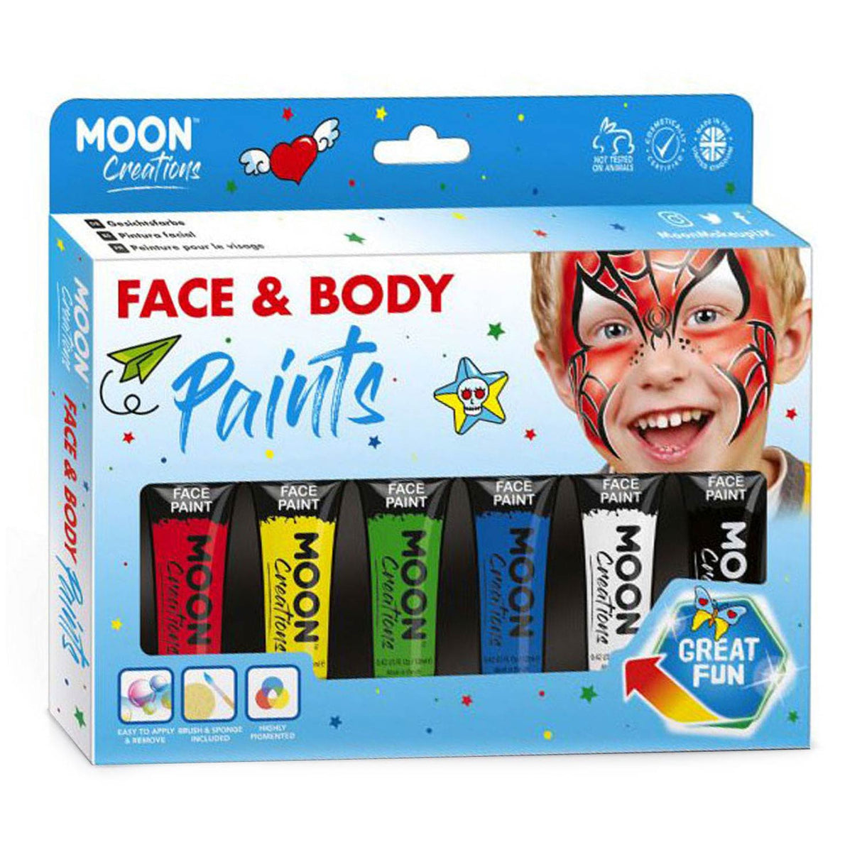 Haza Witbaard Face Body Paint Schminkset Couleurs primaires