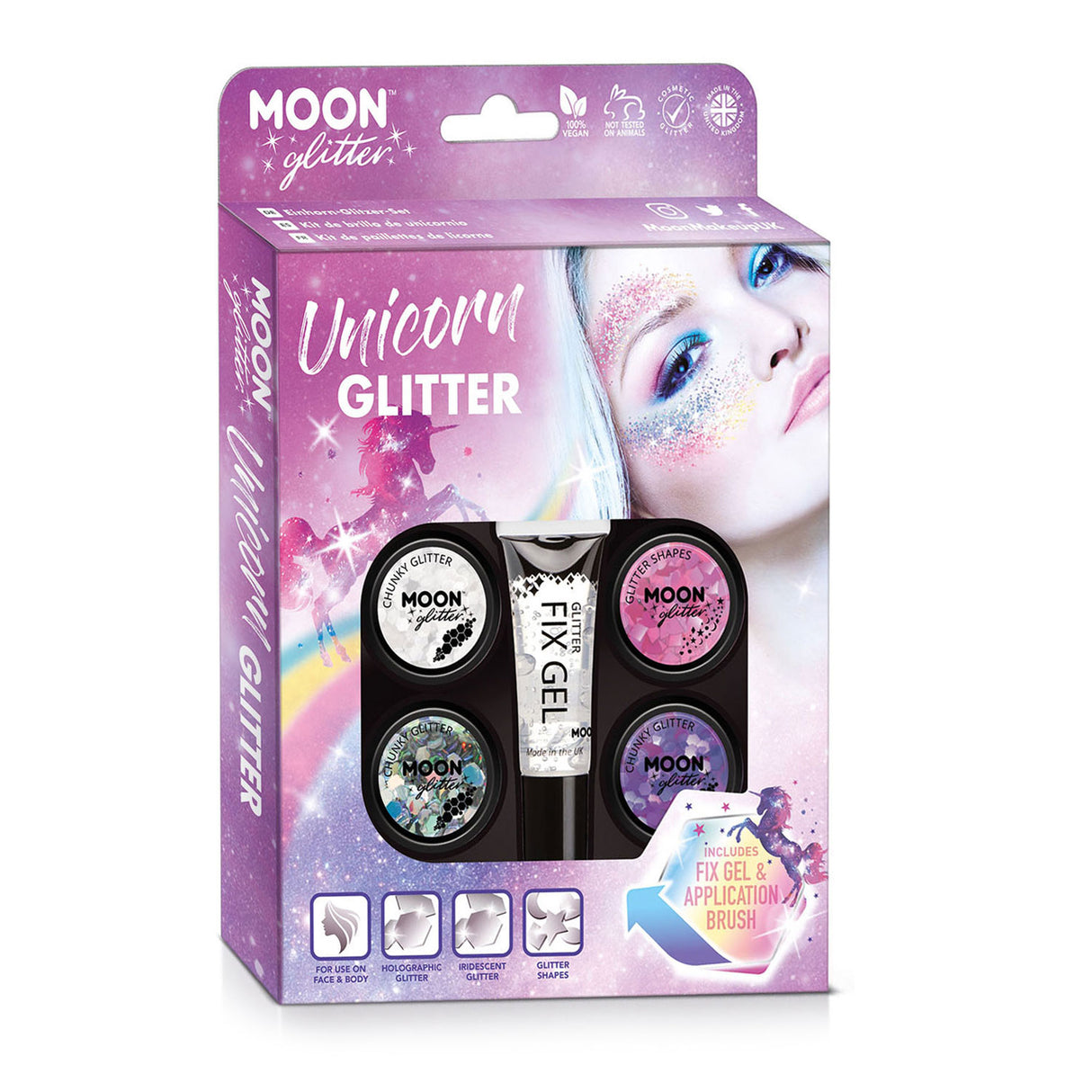 Haza Witbaard Schmink and Glitter set unicorn