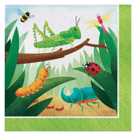 Haza witbaard insecten servetten, 16st.
