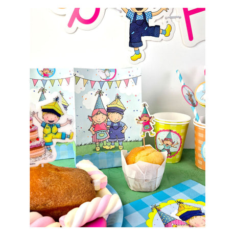 Haza witbaard uitdeelzakjes fien teun met stickers 20x13cm fsc - 8st.