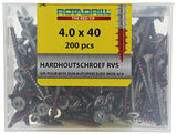 Rotadrill 1040035 - hardhoutschroef zelfb.sppls.rvs t20 4.0x40mm (200) | 4 stuks