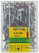 Rotadrill 1039996 - universeelschroef vktx vz 4.0x60mm (200) | 4 stuks