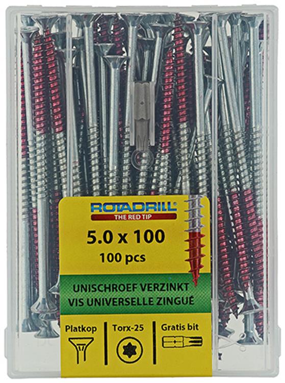 Rotadrill 1040003 - universeelschroef vktx vz 5.0x100mm (100) | 4 stuks