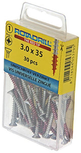 Rotadrill 1039771 - universeelschroef vk pzd vz 3.0x35mm (30) | 6 stuks