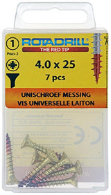 Rotadrill 1039889 - universeelschroef messing vk pzd 4,0x25mm (7) | 6 stuks