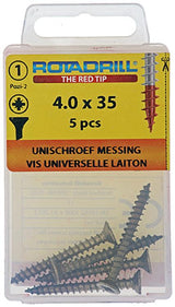 Rotadrill 1039891 - universeelschroef messing vk pzd 4,0x35mm (5) | 6 stuks