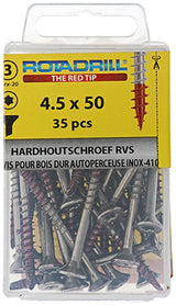 Rotadrill 1039902 - hardhoutschroefzelfb.sppls.rvs t25 4.5x50mm (35) | 6 stuks