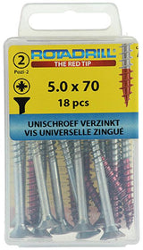 Rotadrill 1039811 - universeelschroef vk pzd vz 5.0x70mm (18) | 6 stuks