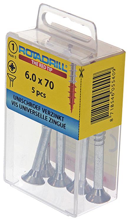 Rotadrill 1039788 - universeelschroef vk pzd vz 6.0x70mm (5) | 6 stuks