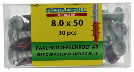 Rotadrill 1040020 - paalhouderschroef ar-coating tx 8.0x50mm (30) | 4 stuks