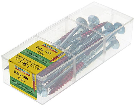 Rotadrill 1040018 - houtbouwschroef tellerkop vz tx 8.0x160mm(15) | 4 stuks