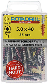 Rotadrill 1039903 - hardhoutschroef zelfb.sppls.rvs t25 5.0x40mm (35) | 6 stuks