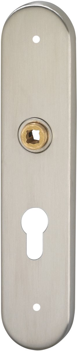 Impresso schild pc55 - rond deurbeslag - verdekt bevestigd - rvs - geveerd schild - inclusief bevestigingsmateriaal - deurrozet voor binnendeur - 225 x 40 mm - 2 jaar garantie