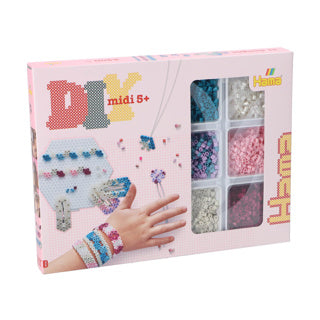 Merkloos sans marque hama strijkkralen 2400 stuks sieraden set roze | 2 stuks