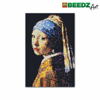 Ses creative - beedz art - meisje met de parel van vermeer - 7000 strijkkralen met grondplaten en strijkvellen - vanaf 12 jaar