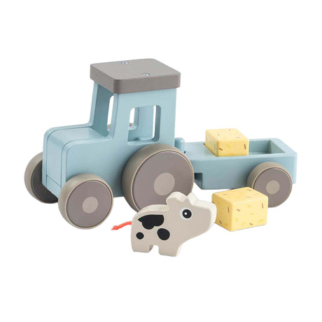 Done by deer tiny farm houten tractor dotti blauw