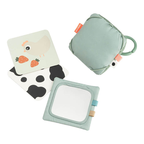 Done by deer baby contrastkaarten houder tiny farm - groen
