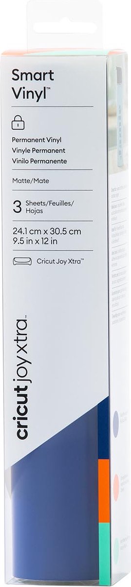 Cricut smart vinyl permanent joy xtra folieset snijbreedte 30.5 cm blauw, oranje, munt