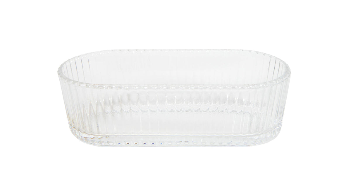 Schaaltje ovaal lines clear 17x8x5cm