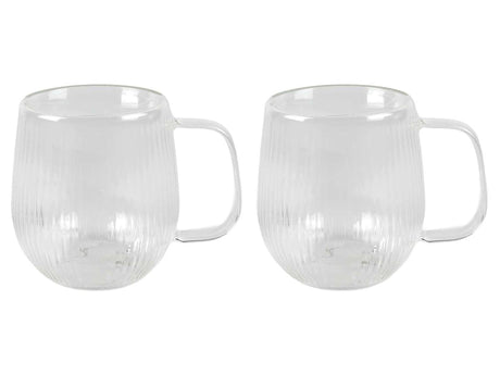 Dubbelwandig glas lines 2-delig dia.7,5x9,3cm