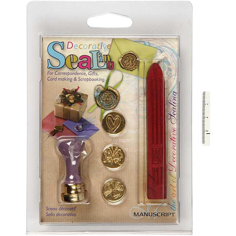 Creativ company manuscript zegel wax set 18 mm klaver hart vlinder