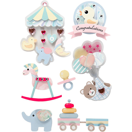 Creativ company https: www.cchobby.nl 3d-stickers-baby-h-25-70-mm-b-20-55-mm-dikte-7-mm-8-stuk-1-doos