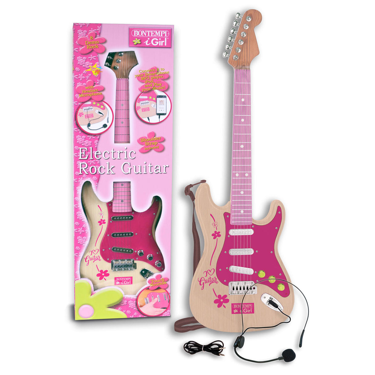 Bontempi guitare électrique rose