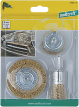 Wolfcraft - messingdraad borstelset boormachine - staalborstel - komborstel - 3 delig - 2739000