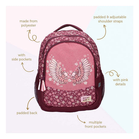 Milky kiss rugzak wild bliss bloemen, 3-vaks
