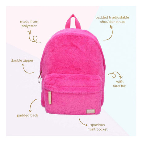 Milky kiss rugzak the wow factor fluffy roze