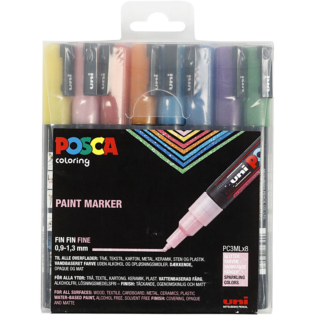 Http: www.cchobby.nl posca-marker-afm-pc-3ml-lijndikte-0-9-1-3-mm-glitterkleuren-8-stuk-1-doos