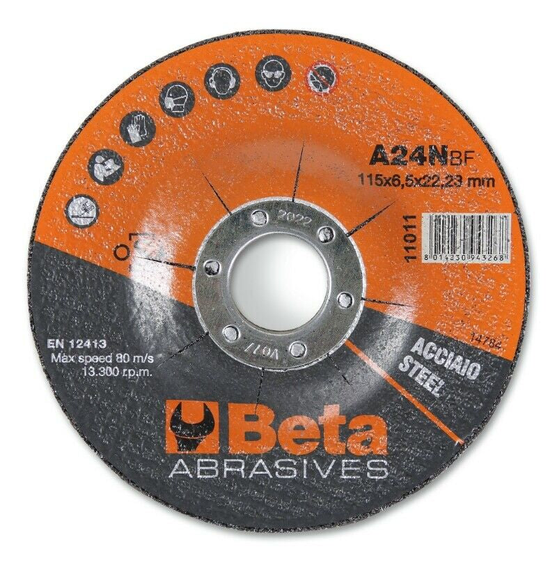 Beta Braise Discs Herramientas Ø115 mm para acero con centro continuo (10 piezas)